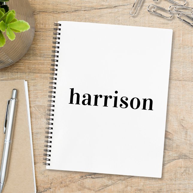 Minimal Modern Typography Monogram Name Notebook (Creator Uploaded)