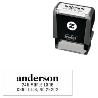 Minimal Modern Typography Name Return Address Self-inking Stamp