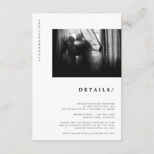 Minimal Modern Typography Photo Wedding Details Enclosure Card