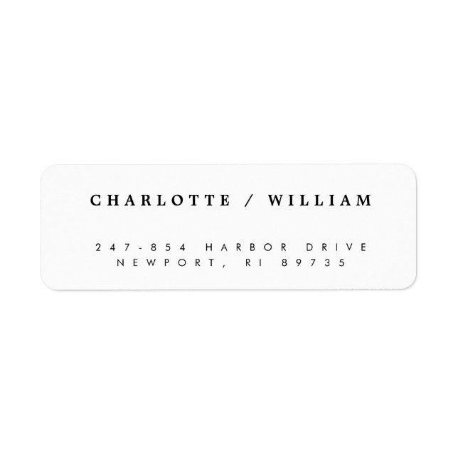 Minimal Modern Typography Wedding Return Address (Front)