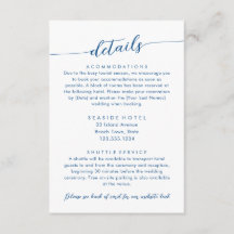 Minimal Modern Wedding Details Hotel Info