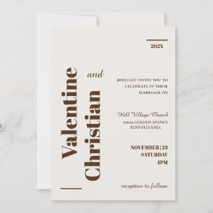 Minimal Modern Wedding Invitation Card Photo