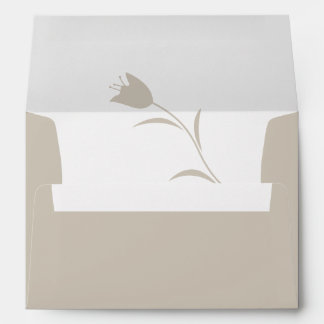 Minimal Modern Wedding | Neutral Greige Floral Envelope