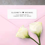 Minimal Modern Wedding Return Address<br><div class="desc">Minimal and chic return address labels for your wedding invitations,  save the dates,  engagement announcements,  couples shower invites,  thank you cards and other correspondence. Personalize your monogram with your names joined together by a heart and your return address in simple modern typography.</div>
