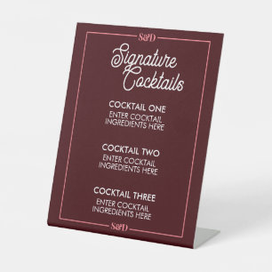 Minimal Modern Wedding Signature Cocktail Sign