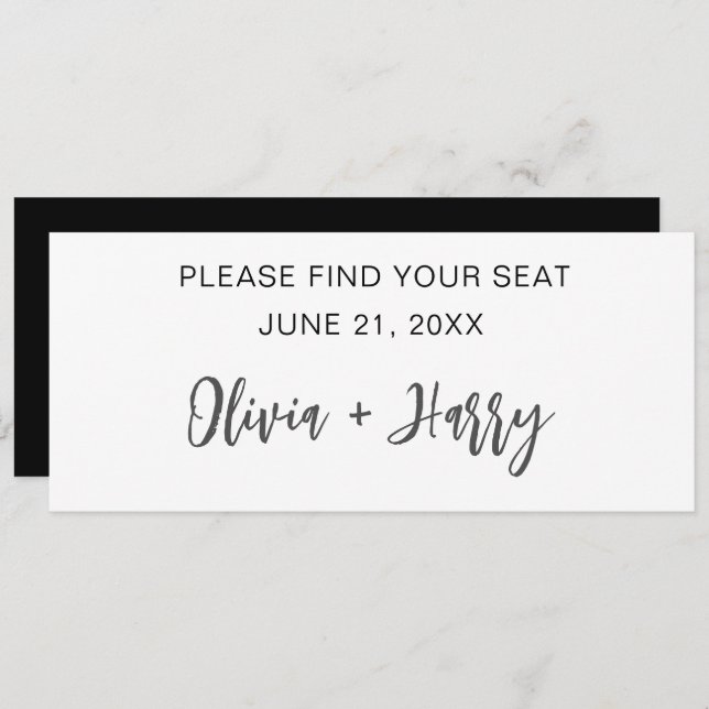 Minimal Modern Wedding Table Seating Header Card (Front/Back)