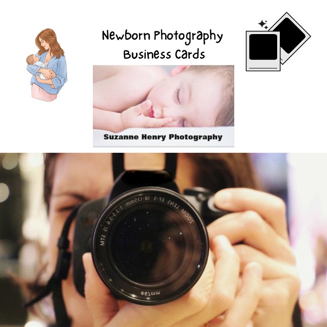 Minimal Modern White Photography Baby  Business Card (Creator Uploaded)