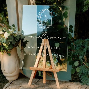 Minimal moderne   Bienvenue du Mariage Monogramme