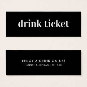 Minimal moderne   Billet de boisson Mariage Bar