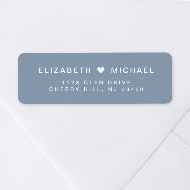Minimal moderne Dusty Blue Mariage Adresse de reto (Créateur téléchargé)