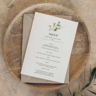 Minimal moderne   Menu Mariage Spring Greenery