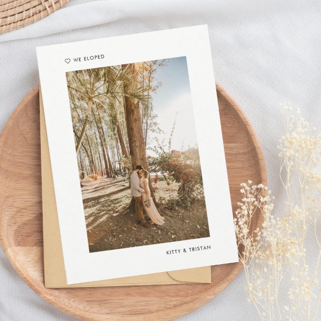 Minimal moderne Nous avons Elopé Faire-part Mariag (Créateur téléchargé)