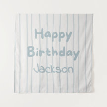 Minimal Moderne Tapisserie Anniversaire Garçon 1 a