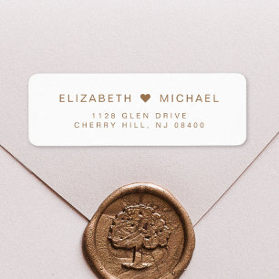 Minimal moderne White Gold Mariage Adresse de reto