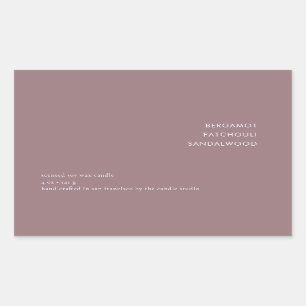 Minimal Monochrome Mauve Candle Template Sticker