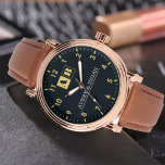 Minimal Monogram bride and groom couple Watch<br><div class="desc">Personalized watch with the names of the bride and groom or the couple in love. This watch can be customized by changing the text with the name of the loved one or the wedding date. It can be an ideal gift for newlyweds or for silver or golden wedding anniversaries.</div>