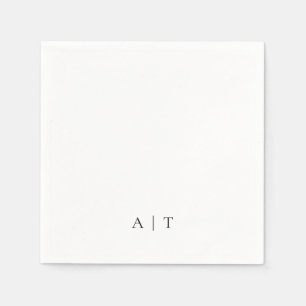 Minimal Monogram Couples Initials Wedding Napkin