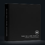 Minimal Monogram Family Travel Plan Binder<br><div class="desc">Minimalist monogrammed family travel binder for planning family road trips adventures vacations and more.</div>