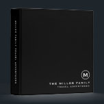 Minimal Monogram Family Travel Plan Binder<br><div class="desc">Minimalist monogrammed family travel binder for planning family road trips adventures vacations and more.</div>