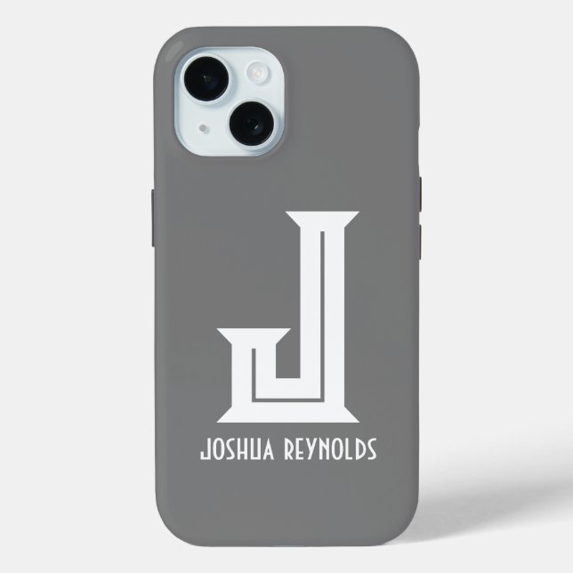 Minimal Monogram Grey  Case-Mate iPhone Case (Back)