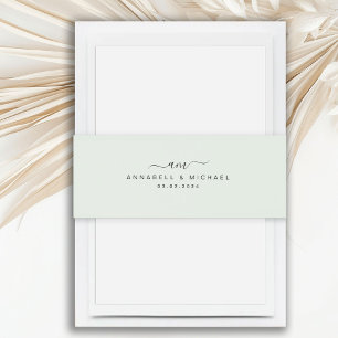 Minimal, Monogram, Handwriting Font, Wedding Invitation Belly Band