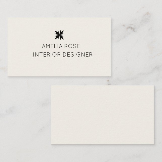 Minimal Monogram Interior Designer Business Card (Front/Back)