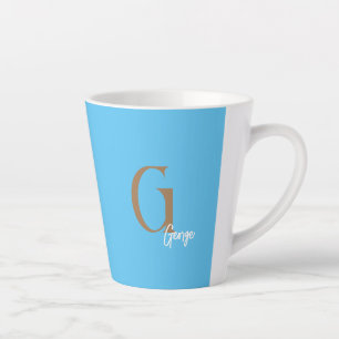 MINIMAL MONOGRAM LATTE MUG NAME SIMPLE MODERN 