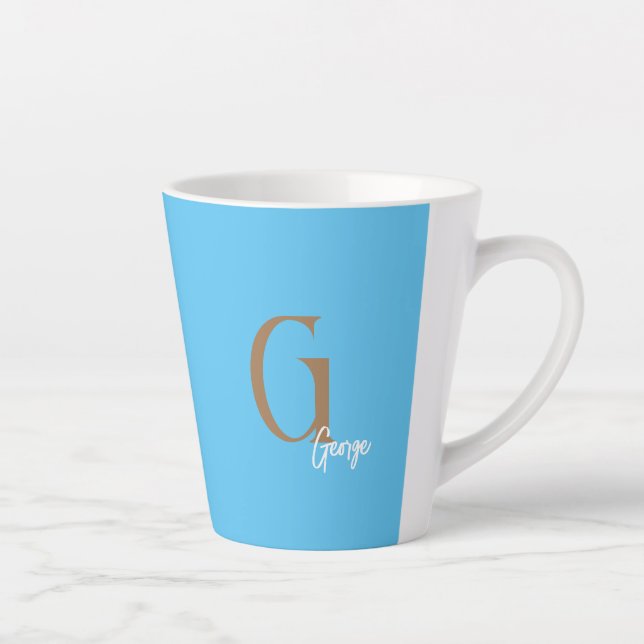 MINIMAL MONOGRAM LATTE MUG NAME SIMPLE MODERN  (Right)