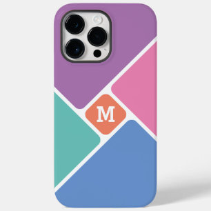 Minimal Monogram Modern Abstract Blocks Colorful Case-Mate iPhone 14 Pro Max Case