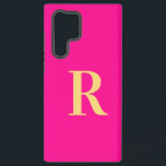 Minimal Monogram Modern Hot Pink Samsung Galaxy Case<br><div class="desc">This is a cute simple, modern, personalized monogram design. This stylish design is in trending hot pink with stylish typography. It's perfect for a personalized gift or ideal as a cute new phone accessory for yourself. Simply add your initial letter by typing it into the personalize this text box. Check...</div>