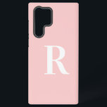 Minimal Monogram Modern Pink Samsung Galaxy Case<br><div class="desc">This is a cute simple, modern, personalized monogram design. This stylish design is in trending blush pink with stylish typography. It's perfect for a personalized gift or ideal as a cute new phone accessory for yourself. Simply add your initial letter by typing it into the personalize this text box. Check...</div>