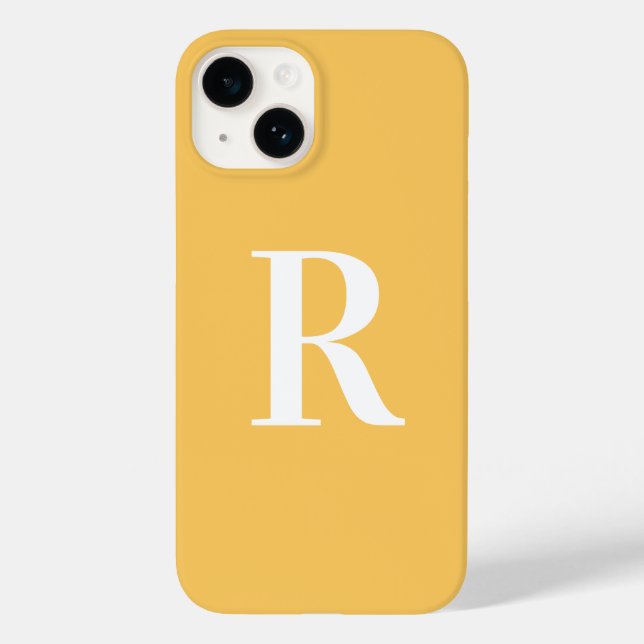 Minimal Monogram Modern Yellow Case-Mate iPhone Case (Back)