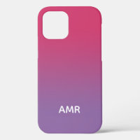 Minimal Monogram Raspberry Pink to Purple Gradient