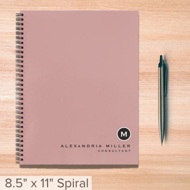 Minimal Monogram Rose Pink Notebook (Creator Uploaded)