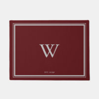 Minimal Monogram Welcome Maroon Red | Grey