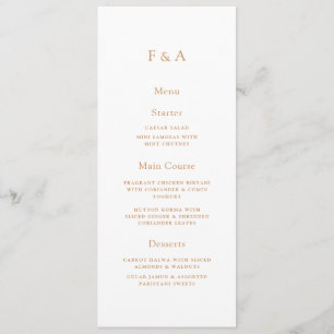 Minimal Monogram White Gold Muslim Wedding Table Menu