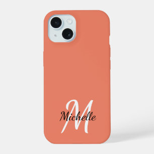 Minimal Monogramme Initial Orange Clair