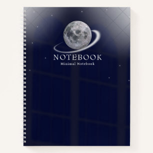 Minimal Moon Space Personalized Notebook