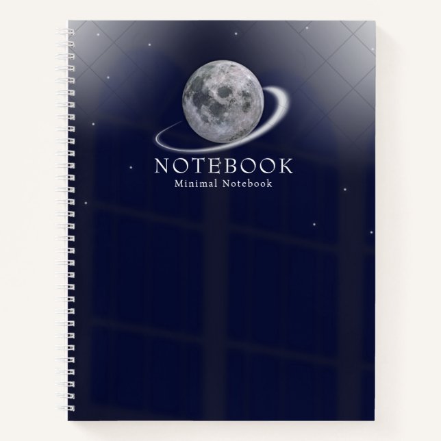 Minimal Moon Space Personalized Notebook (Front)