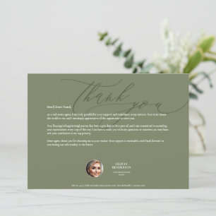 Minimal Mortgage Broker Real Estate Realtor Sage Thank You Card