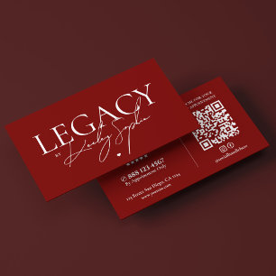 Minimal Mortician Funeral Coordinator Dark Red Business Card