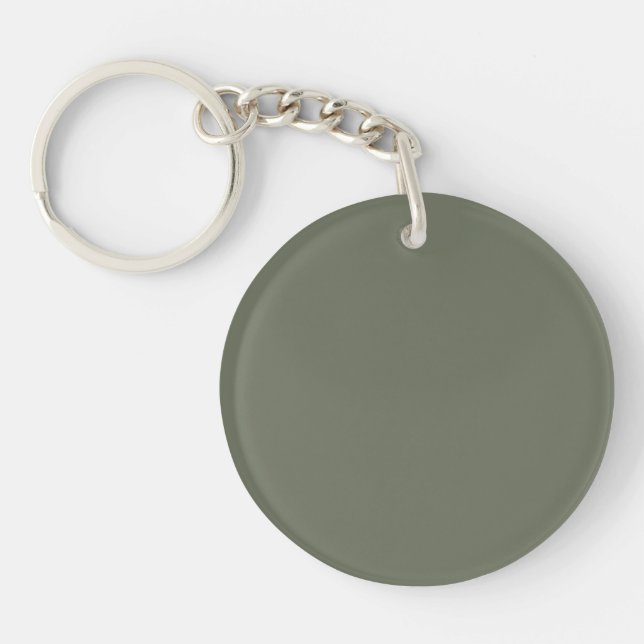 Minimal Moss Green Acrylic Keychain – Customizable (Front)