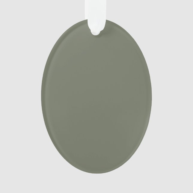 Minimal Moss Green Acrylic Ornament – Customizable (Front)