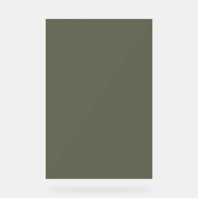 Minimal Moss Green Acrylic Sign – Customizable (Front)