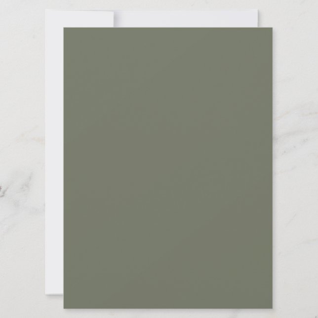 Minimal Moss Green Holiday Card – Custom Flat (Front)