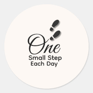 Minimal Motivational Sticker – One Small Step Each