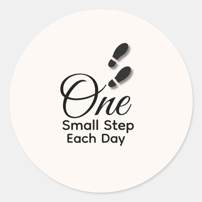 Minimal Motivational Sticker – One Small Step Each (Devant)