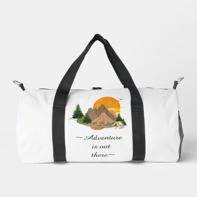 Minimal Mountain Adventure Duffle Bag (Front)