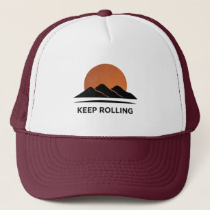 Minimal Mountain Design Sunset Trucker Hat