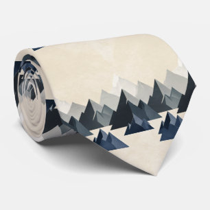 Minimal Mountain Silhouette Pattern Tie
